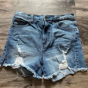 Celebrity pink jean shorts